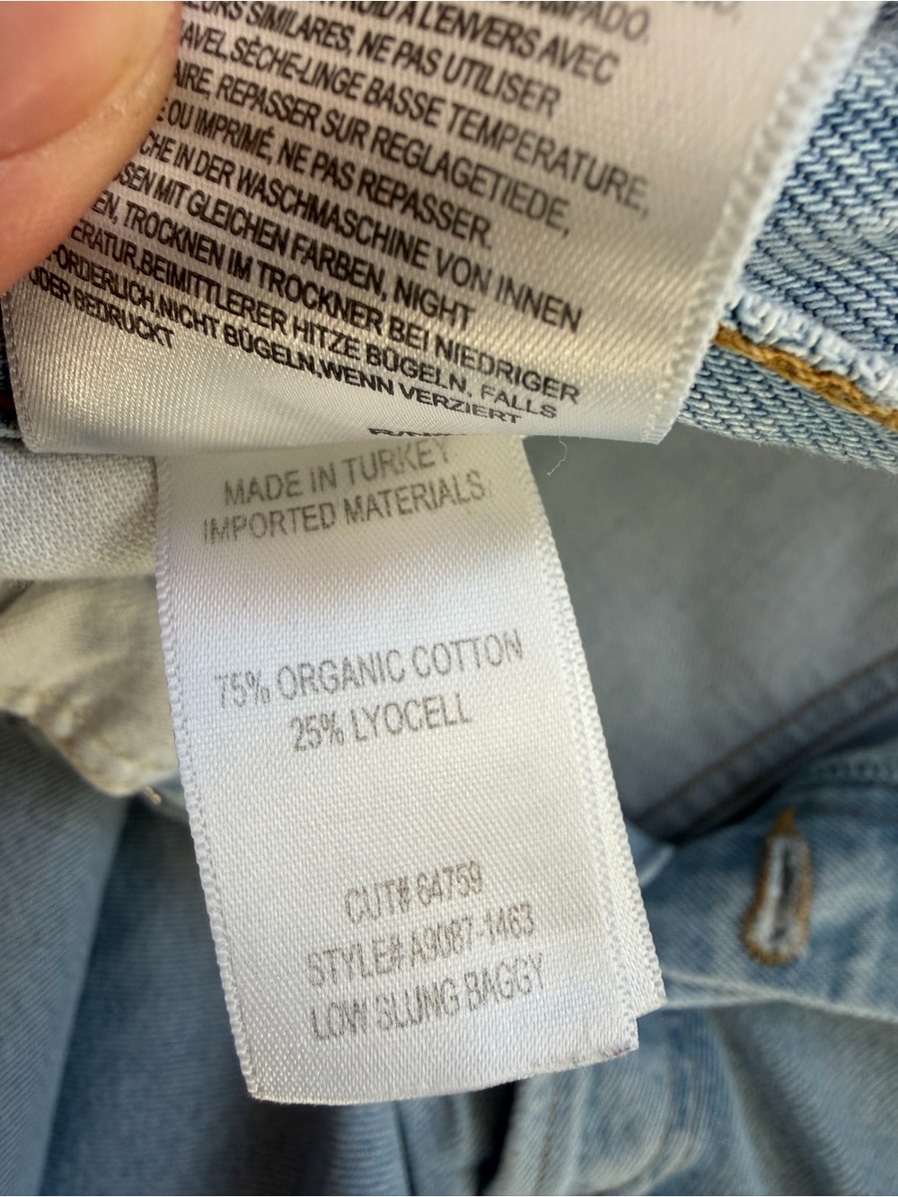 Agolde Light Wash Low Slung Baggy Wide Leg Jeans Size 25 - Picture 6 of 9